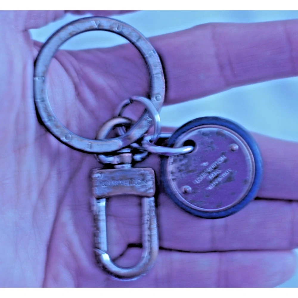 Louis Vuitton M67362 LV Cut Circle Key Ring Holder Silver Bag Charm Keychain